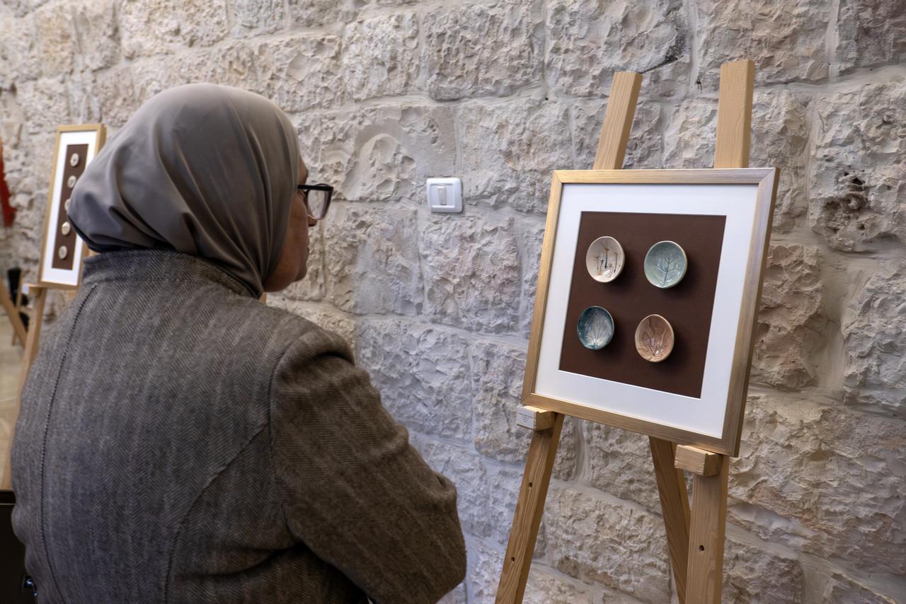 A ceramic exhibition featuring leaves from plants grown in depopulated Palestinian villages was opened to visitors at the Yunus Emre Institute Turkish Cultural Center in Jerusalem on December 14, 2025. (AA Photo).
