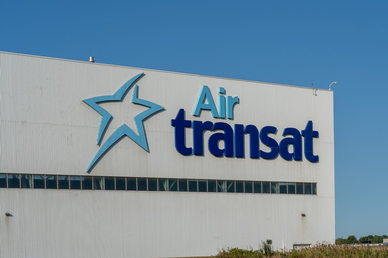 Close up of Air Transat sign at their headquarters in Montreal, QC, Canada on Sept. 4, 2021. (Adobe Stock Photo)