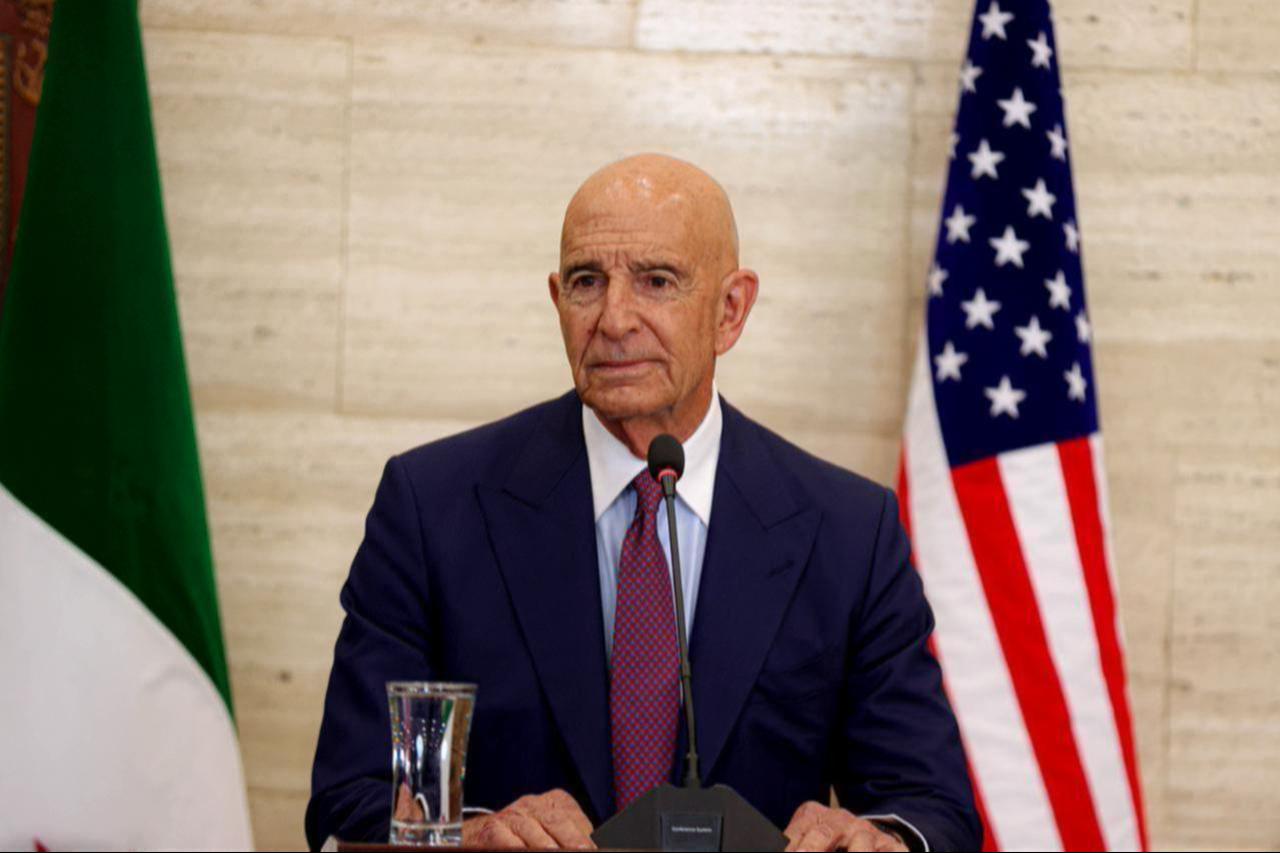 US Special Envoy for Syria, Tom Barrack, holds a joint press conference after their meeting at Tishreen Palace in Damascus, Syria on Sept. 16, 2025. (AA Photo)