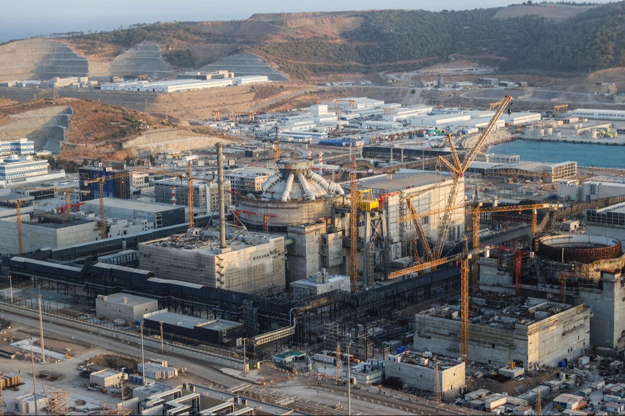 Construction work continues at the site of the Akkuyu Nuclear Power Plant (NPP) in the Gulnar district of Mersin, Türkiye on Oct. 21, 2025. (AA Photo)