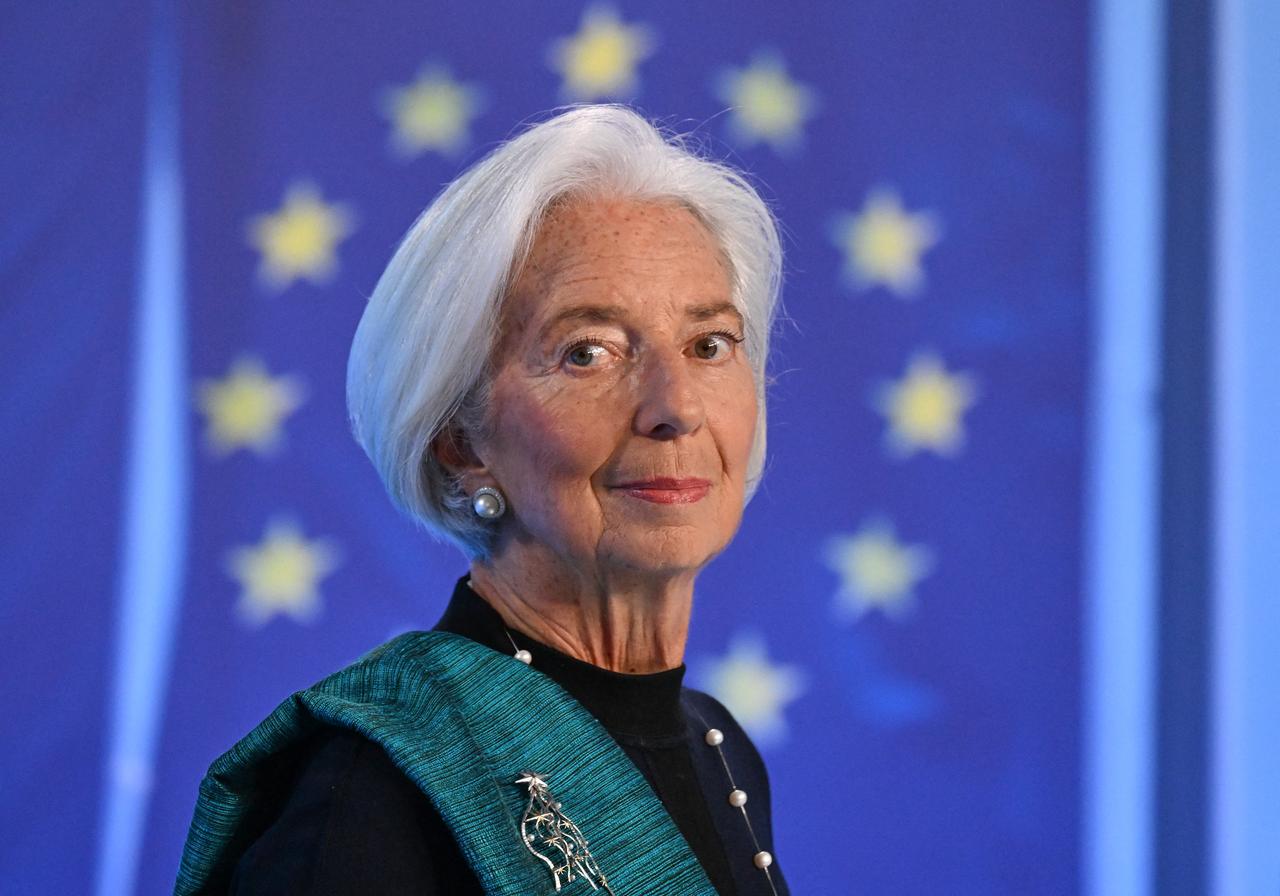 European Central Bank (ECB) President Christine Lagarde attends a press conference on the Eurozone's monetary policy, at the central bank's headquarters in Frankfurt am Main, western Germany, on December 18, 2025. (AFP Photo)