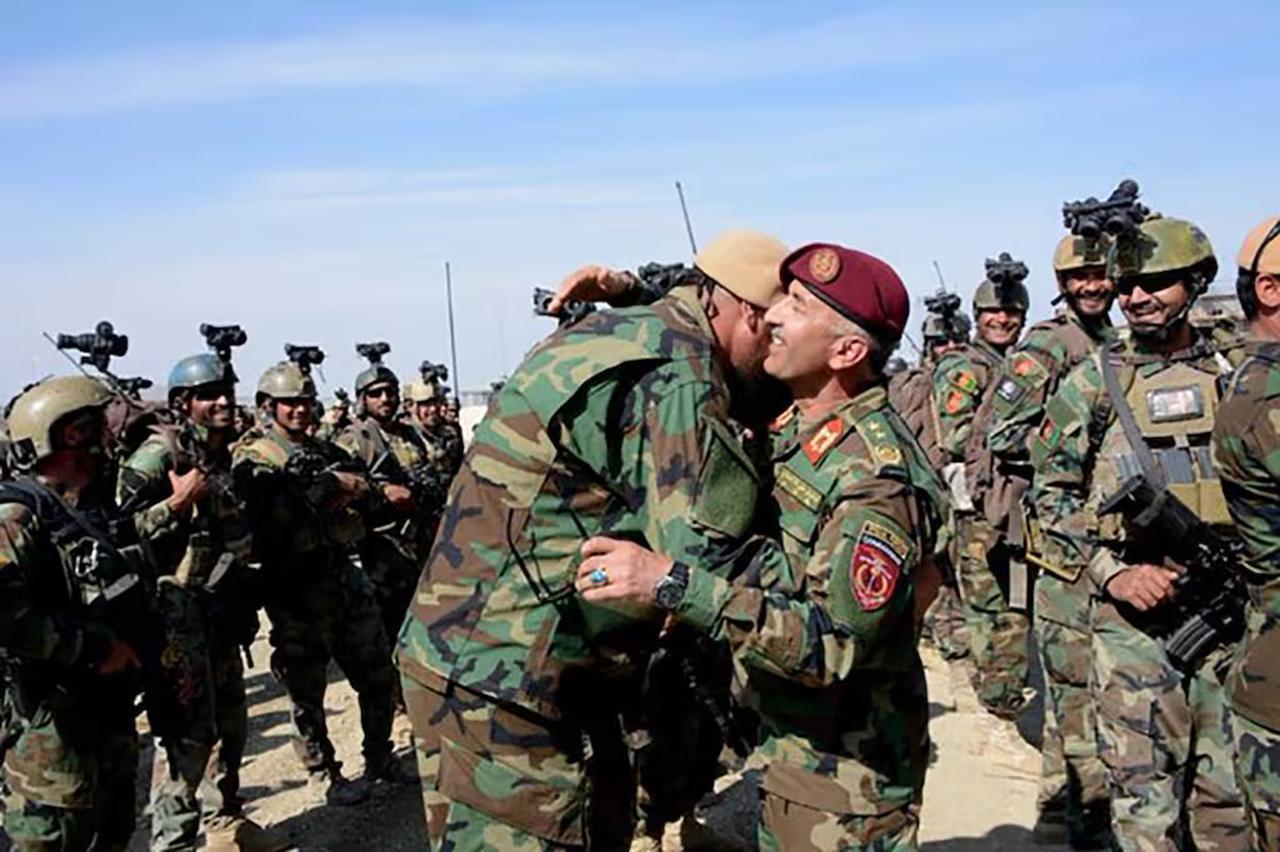 Lt. Gen. M. Farid Ahmadi with his soldiers. (Courtesy photo)