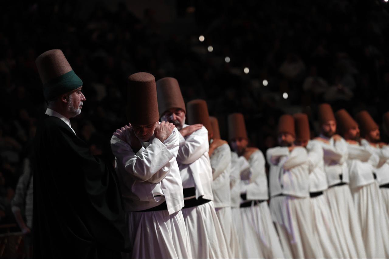 Sema Ceremony is held as part of the 752nd Anniversary International Commemoration Ceremonies of Islamic mystic Mevlana Rumi, organized under the theme of "Time of Serenity" in Konya, Türkiye, Dec. 17, 2025. (AA Photo)