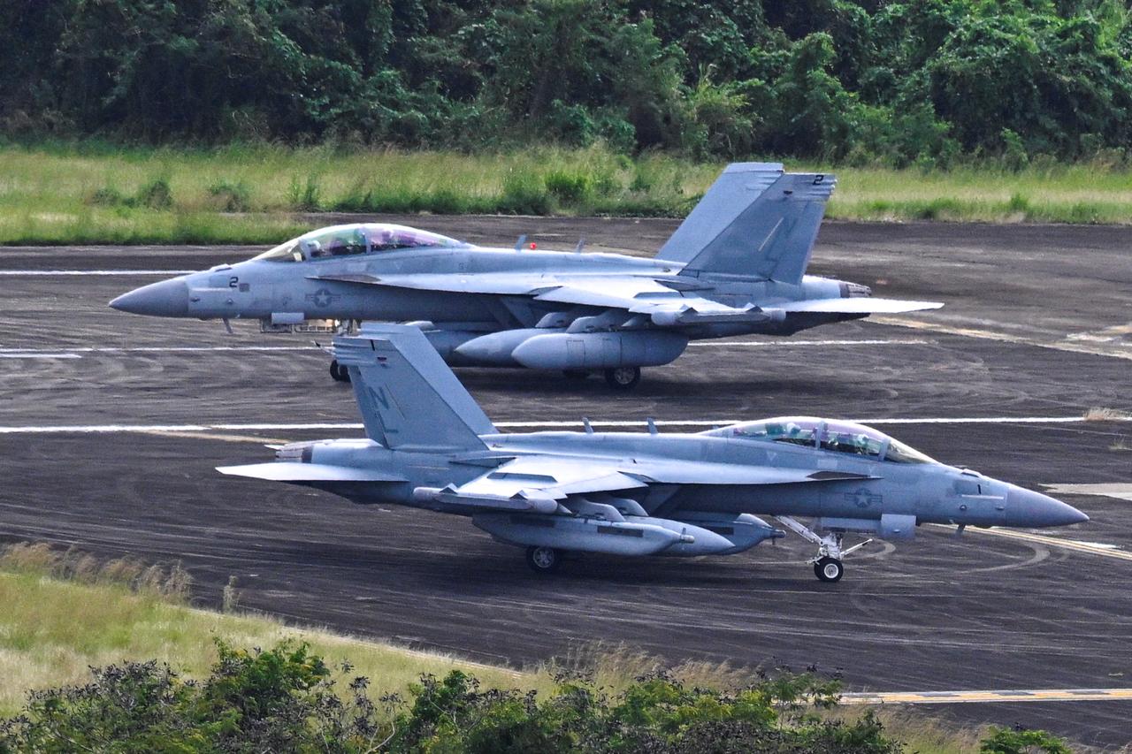 US Navy Boeing EA-18G Growlers taxi at José Aponte de la Torre Airport, formerly Roosevelt Roads Naval Station, on December 17, 2025, in Ceiba, Puerto Rico. (AFP Photo)