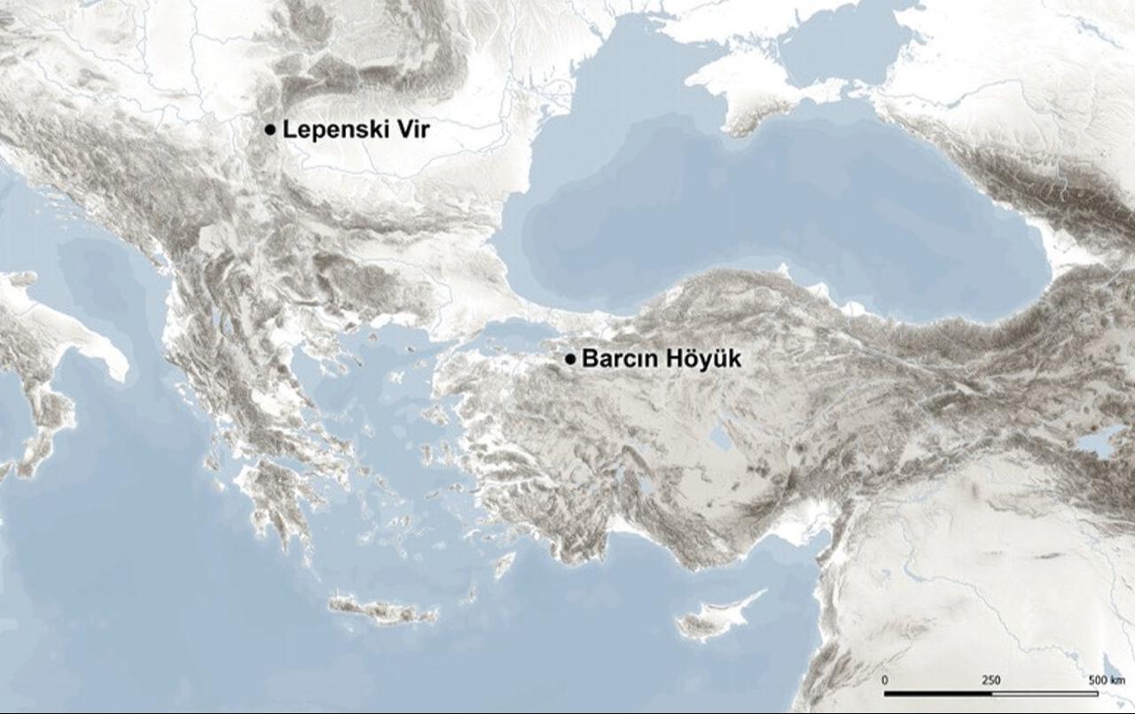 Location of Barcin Hoyuk and Lepenski Vir. (Mapping via OeAw/oeai, M. Borner)