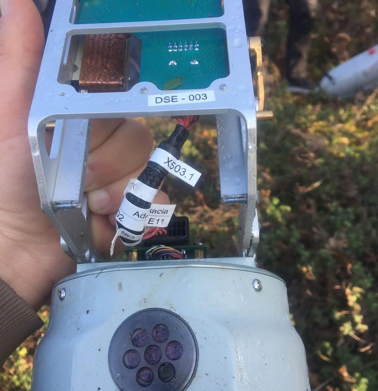 The wreckage of the drone, which was found in a rural area of Kocaeli's Izmit district on Dec. 19, 2025. (IHA Photo)