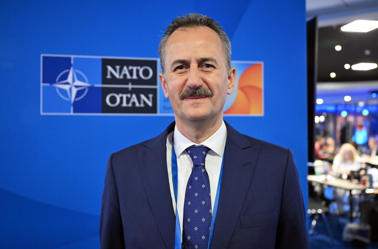 Haluk Gorgun, President of the Turkish Presidency of Defense Industries (SSB) speaking to Anadolu Agency at the NATO Summit in The Hague on 24 June, 2025. (AA Photo)