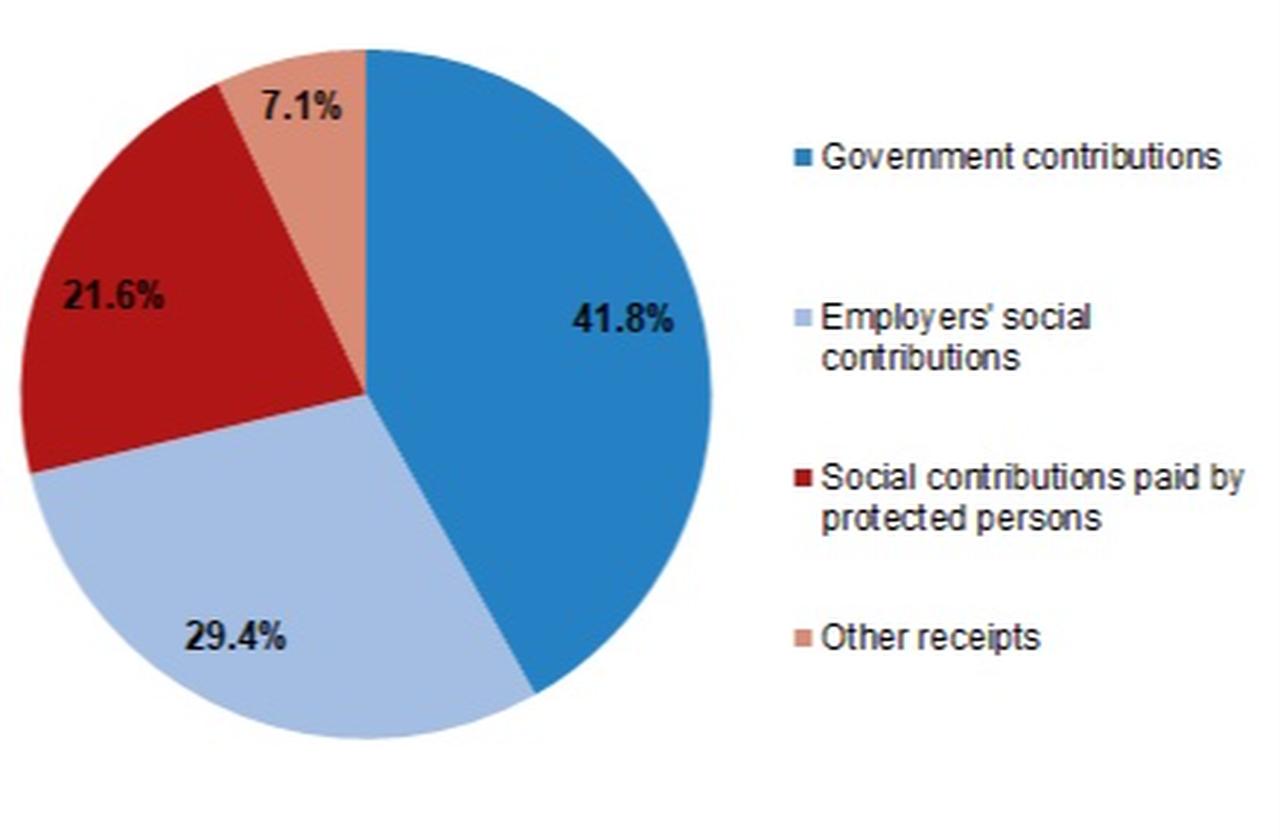 Distribution of social protection receipts by type (%), 2024. (via TurkStat)