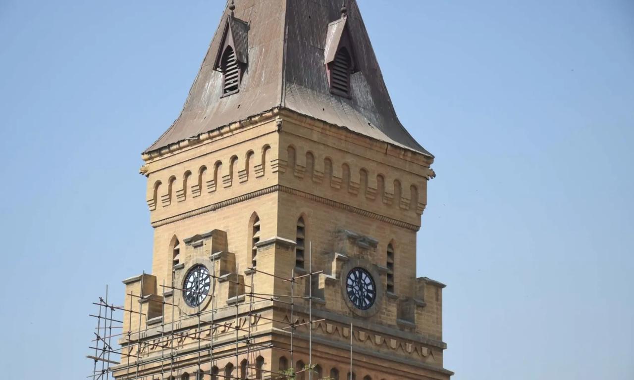 The clocktower at Empress Market in Karachi, Pakistan. (AA Photo)