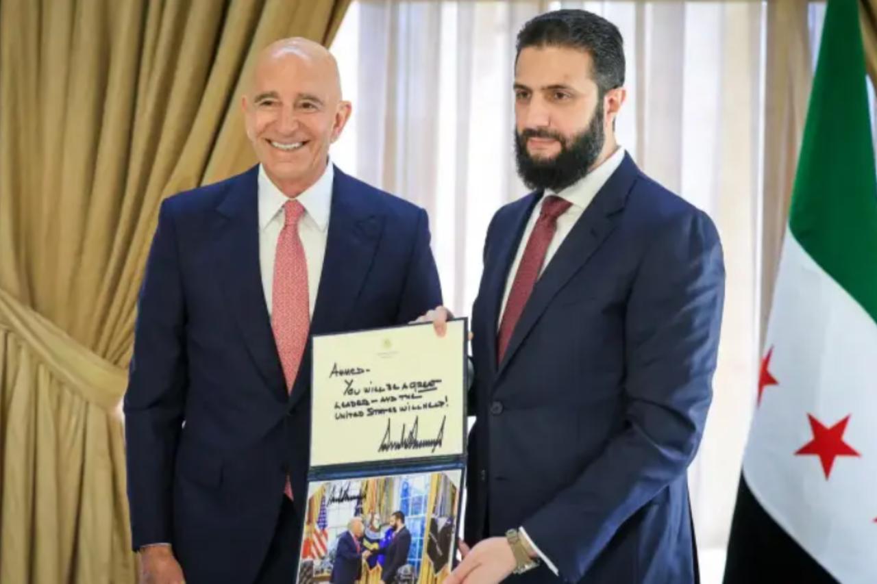 Trump sends handwritten note promising support to Syria's new president