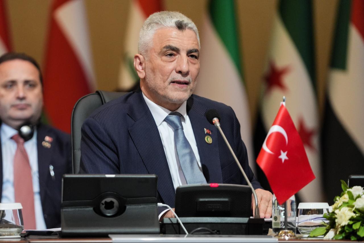Turkish Trade Minister Omer Bolat speaks during the  Ministerial Working Session  of the 41st Meeting of the Organization of Islamic Cooperation (OIC) Standing Committee for Economic and Commercial Cooperation (COMCEC) in Istanbul, Türkiye on Nov. 03, 2025. (AA Photo)