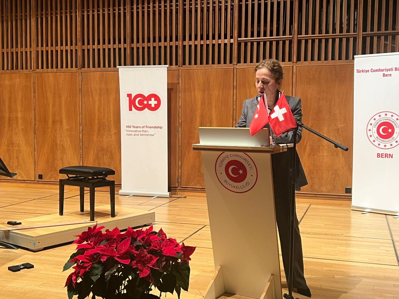Türkiye’s Embassy in Bern hosted a special concert titled “From the Alps to the Bosphorus: The Sound of Friendship” to mark the 100th anniversary of the Türkiye–Switzerland Friendship Agreement in Bern, Switzerland on Dec. 2, 2025. (AA Photo)