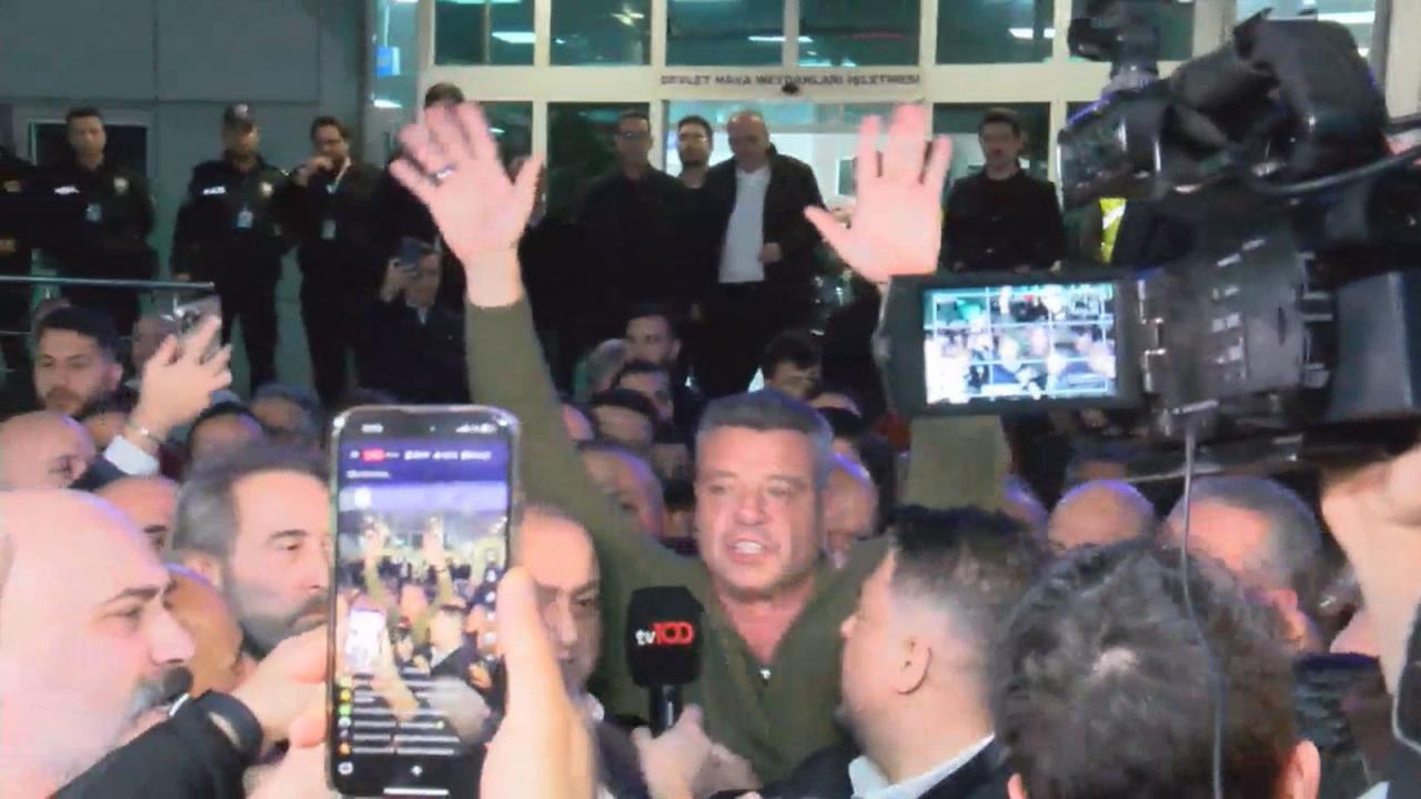Fenerbahce President Saadettin Saran greets supporters at Istanbul Ataturk Airport in Istanbul, Türkiye, December 20, 2025. (IHA Photo)