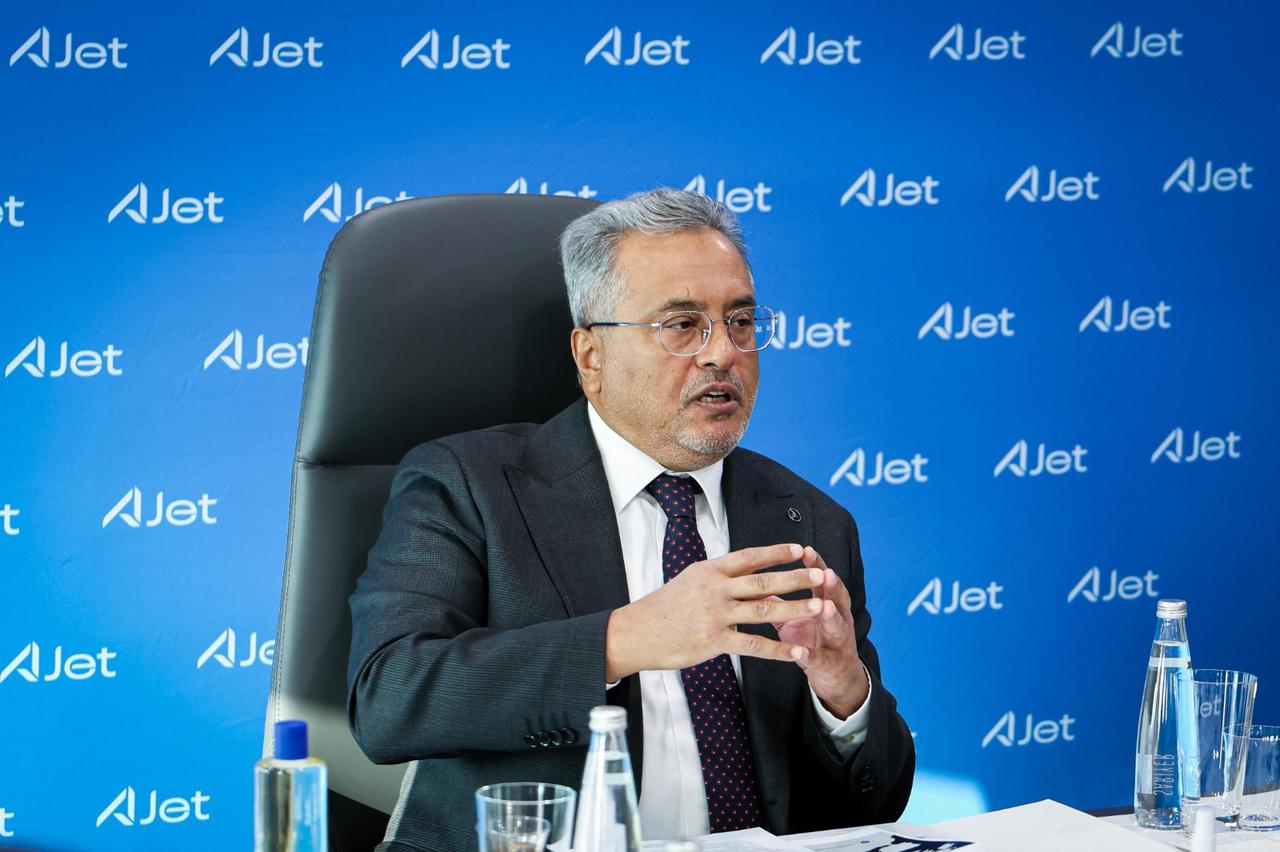 AJet Chairman Ahmet Bolat speaks during a press briefing on the airline’s 2026 growth strategy and medical tourism plans in Istanbul, Türkiye, December 20, 2025. (AA Photo)