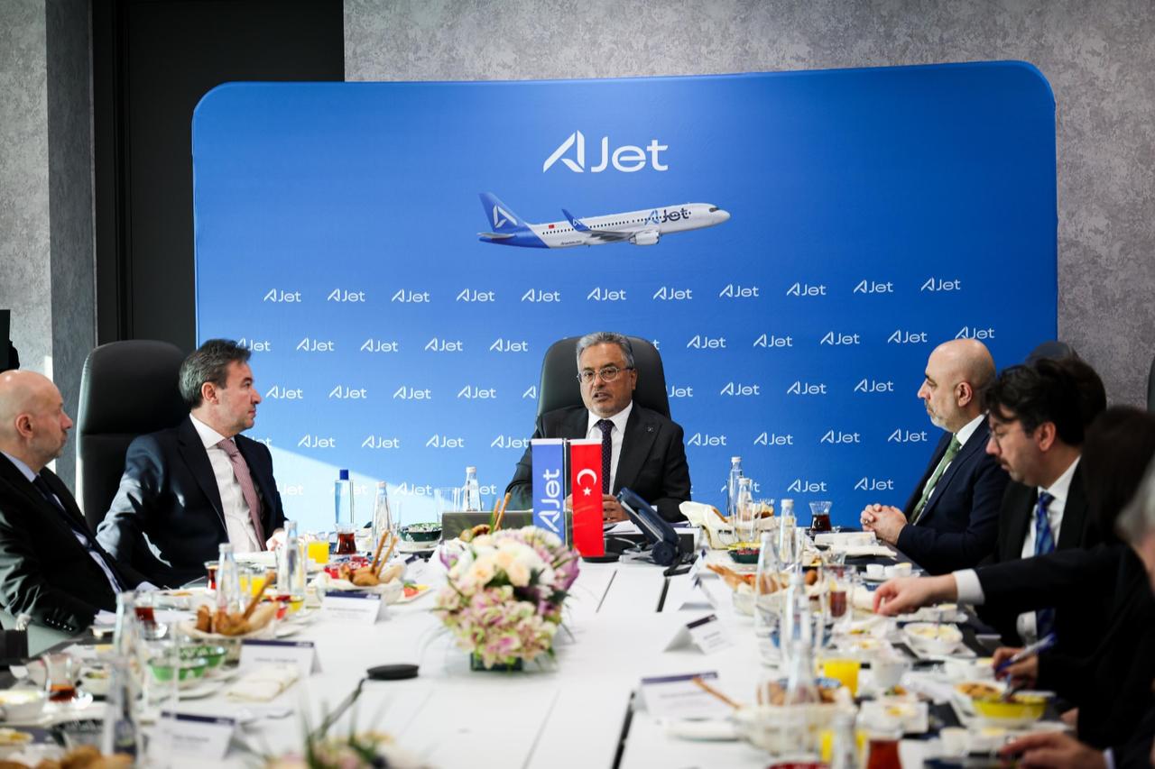 AJet Chairman Ahmet Bolat speaks during a press briefing on the airline’s 2026 growth strategy and medical tourism plans in Istanbul, Türkiye, Dec. 20, 2025. (AA Photo)