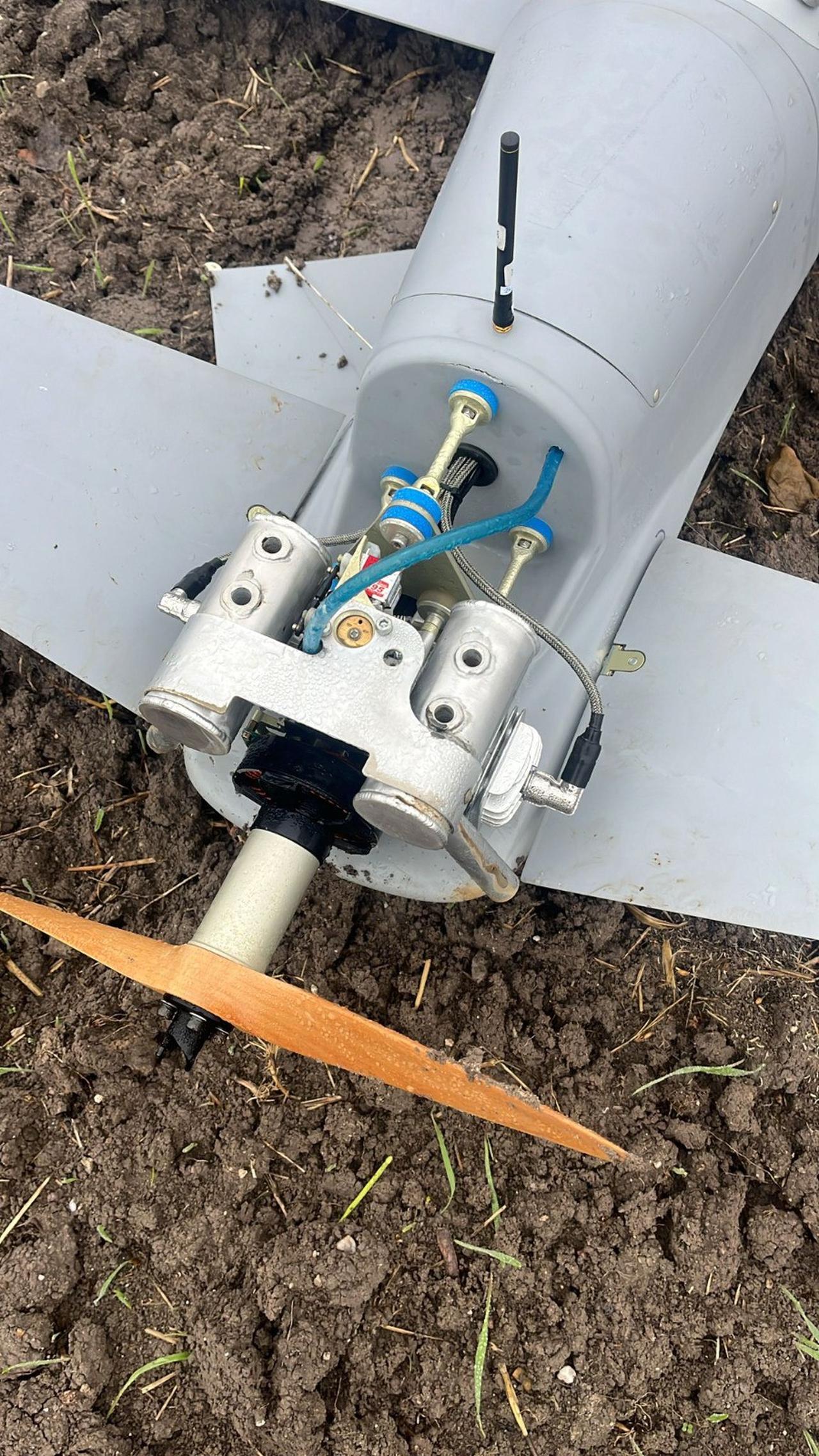 Photo shows the unidentified drone found in Balikesir, Türkiye, accessed on Dec. 20, 2025. (IHA Photo)