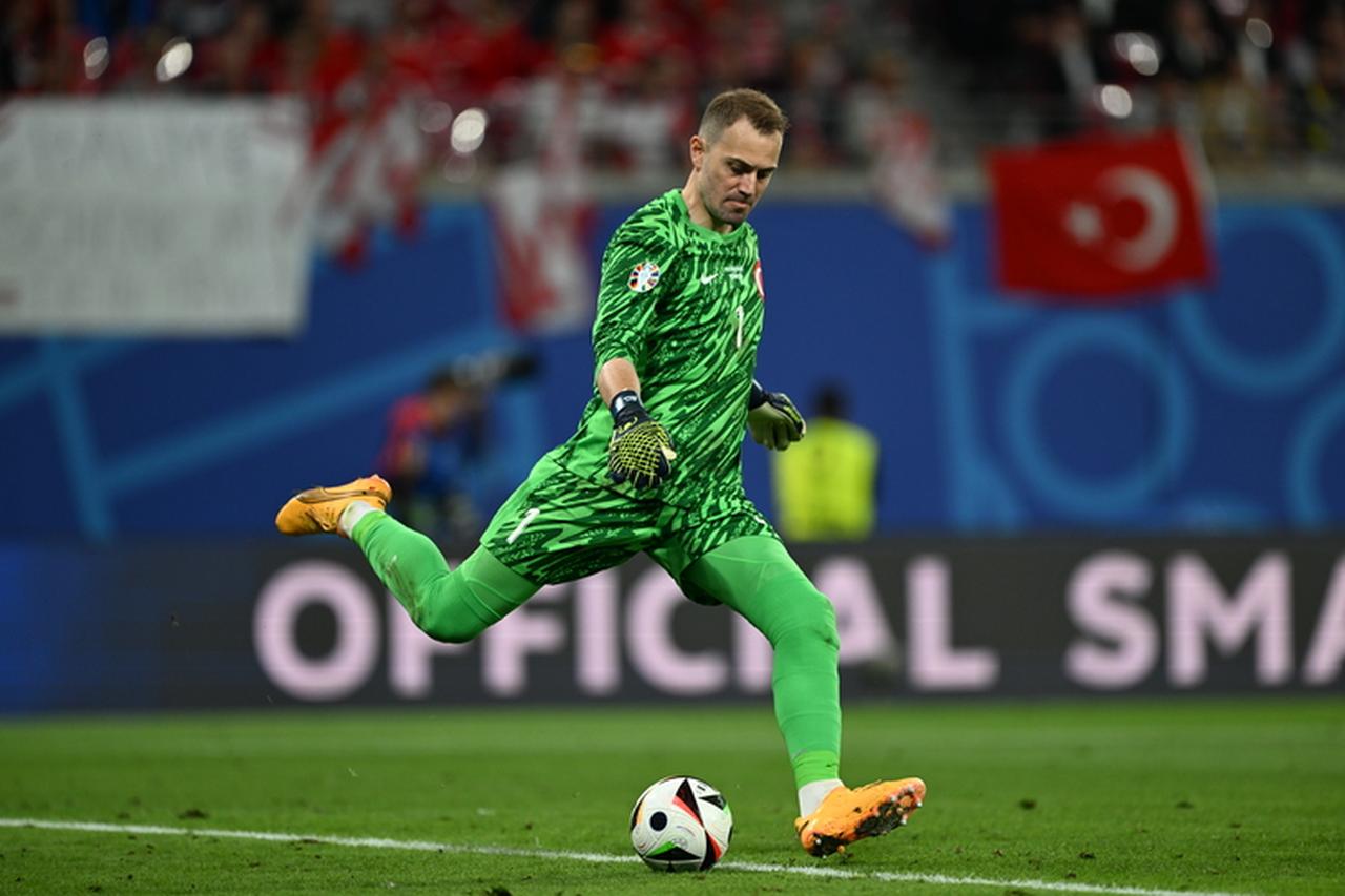 Mert Gunok in action for Türkiye during UEFA Euro 2024. (AA Photo)