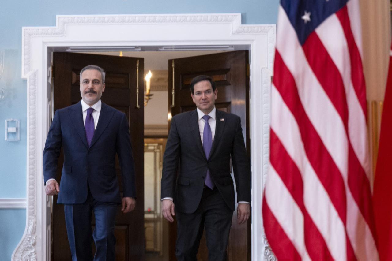 U.S. Secretary of State Marco Rubio meets with Turkish Foreign Minister Hakan Fidan in the Treaty Room of the State Department in Washington, DC, on March 25, 2025 (AFP Photo)