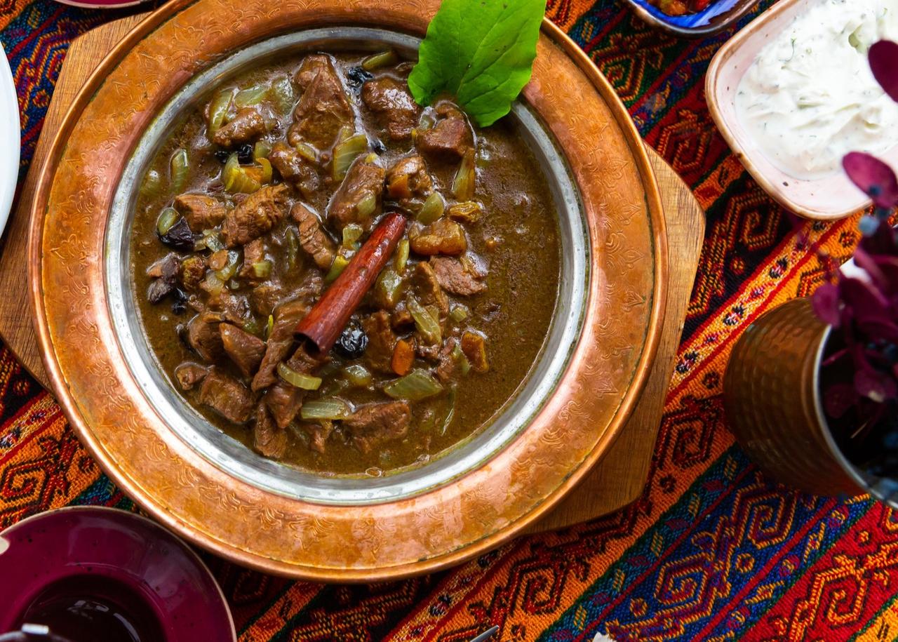Traditional Turkish lamb meat saute called mutancana. (Adobe Stock Photo)