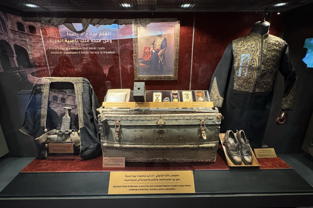 A selection of artifacts exhibited at the Libya National Museum, housed in the historic Al-Hamra Palace in Tripoli, Dec. 22, 2025. (AA Photo)