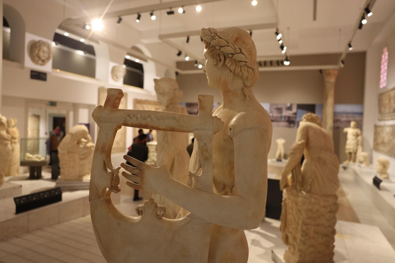A selection of artifacts exhibited at the Libya National Museum, housed in the historic Al-Hamra Palace in Tripoli, Dec. 22, 2025. (AA Photo)