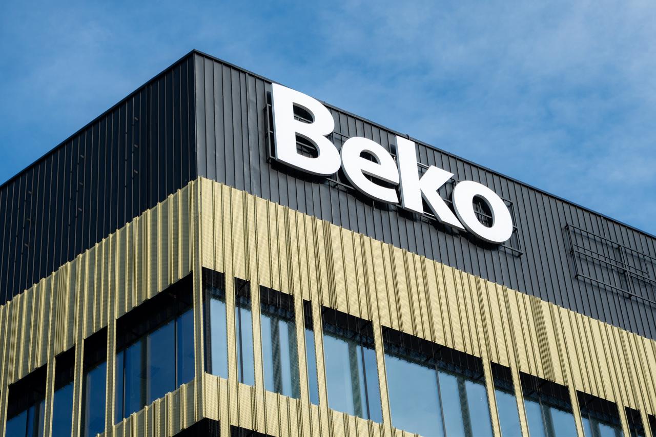 Beko logo on the Nowa Fabryczna corporate office building in Lodz, Poland, February 8, 2025. (Adobe Stock Photo)