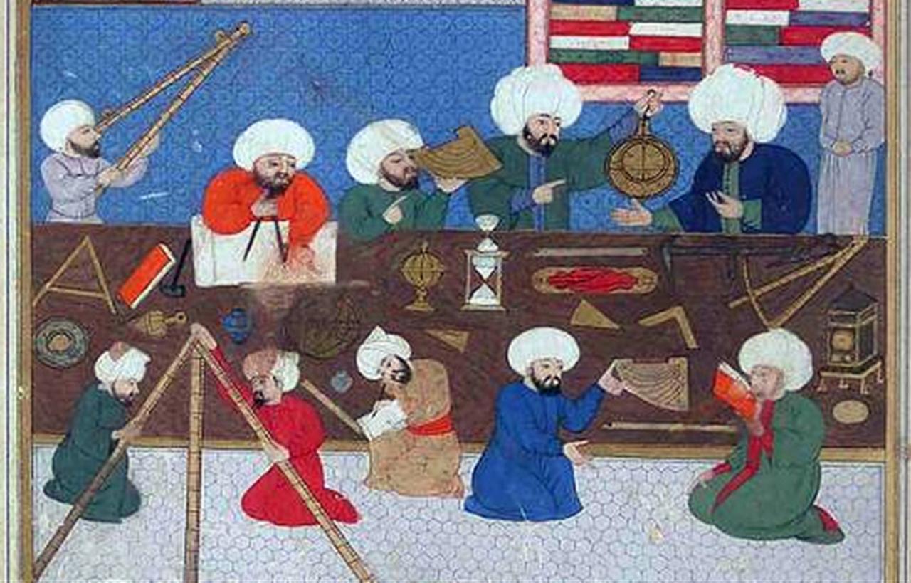 An excerpt from the manuscript illustrating the Istanbul Observatory (source: Muslim Heritage)