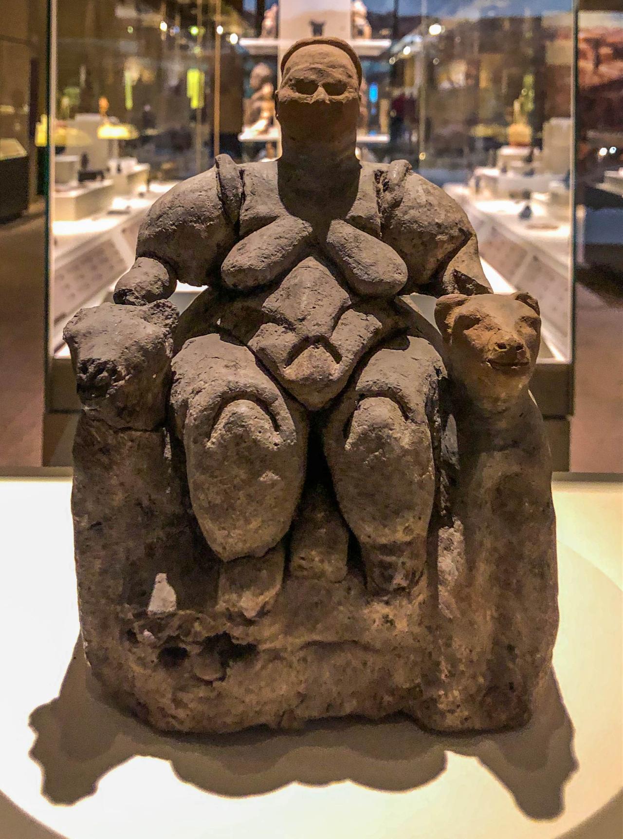 A seated female figurine of Catalhoyuk, in Konya, Türkiye. (Photo via Wikimedia)