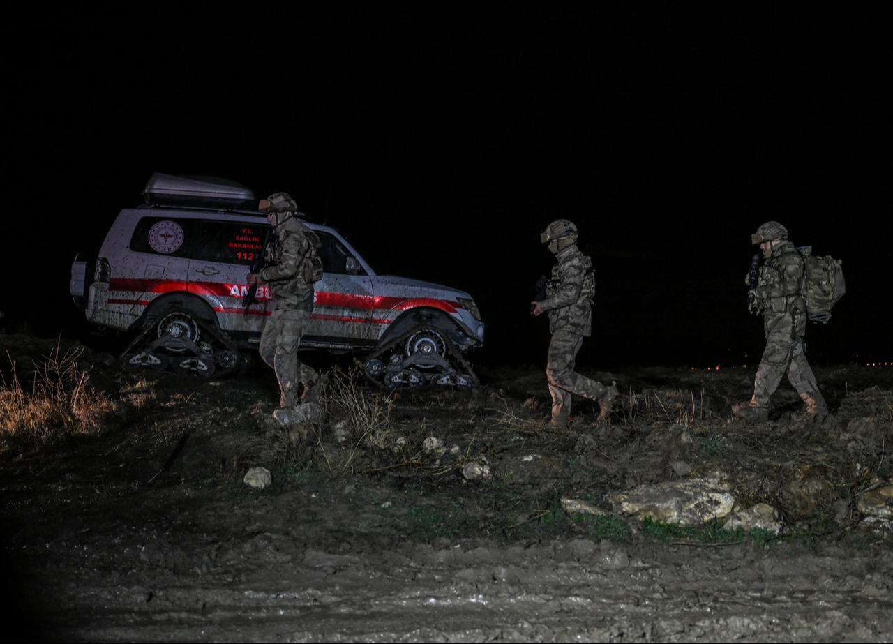 Search and rescue operations continue after the wreckage of a Libya-bound business jet carrying Libyan Chief of Staff General Muhammad Ali Ahmad Al-Haddad in Ankara, Türkiye, Dec. 24, 2025. (AA Photo)