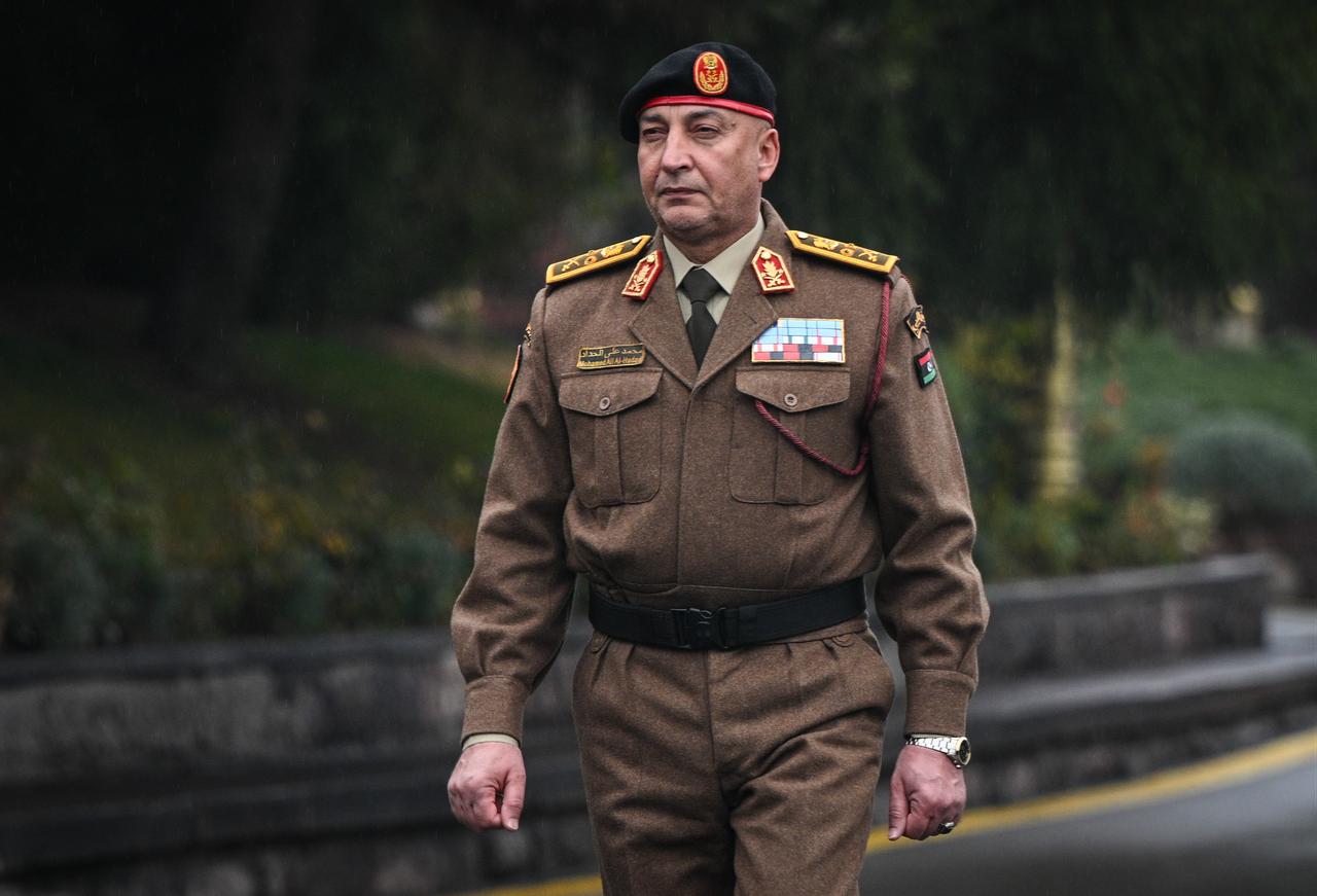 Libyan Chief of Staff General Mohammed Ali Ahmed Al-Haddad was officially welcomed at the General Staff Headquarters during his visit to Ankara, Türkiye, Dec. 23, 2025. (AA Photo)
