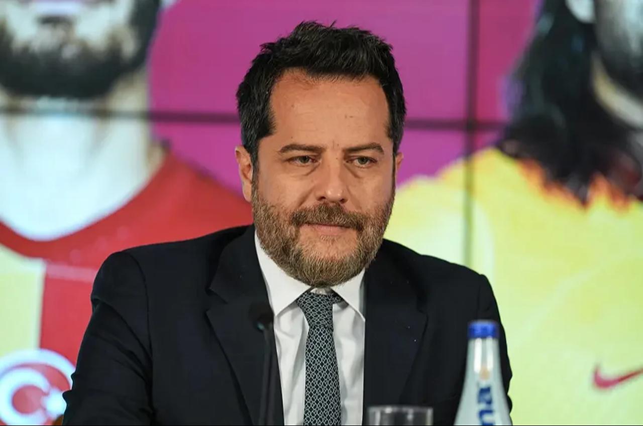 Then-Galatasaray Sportif Inc. Deputy Chairman Erden Timur attends a contract renewal ceremony at RAMS Park in Istanbul, Türkiye, April 19, 2024. (AA Photo)