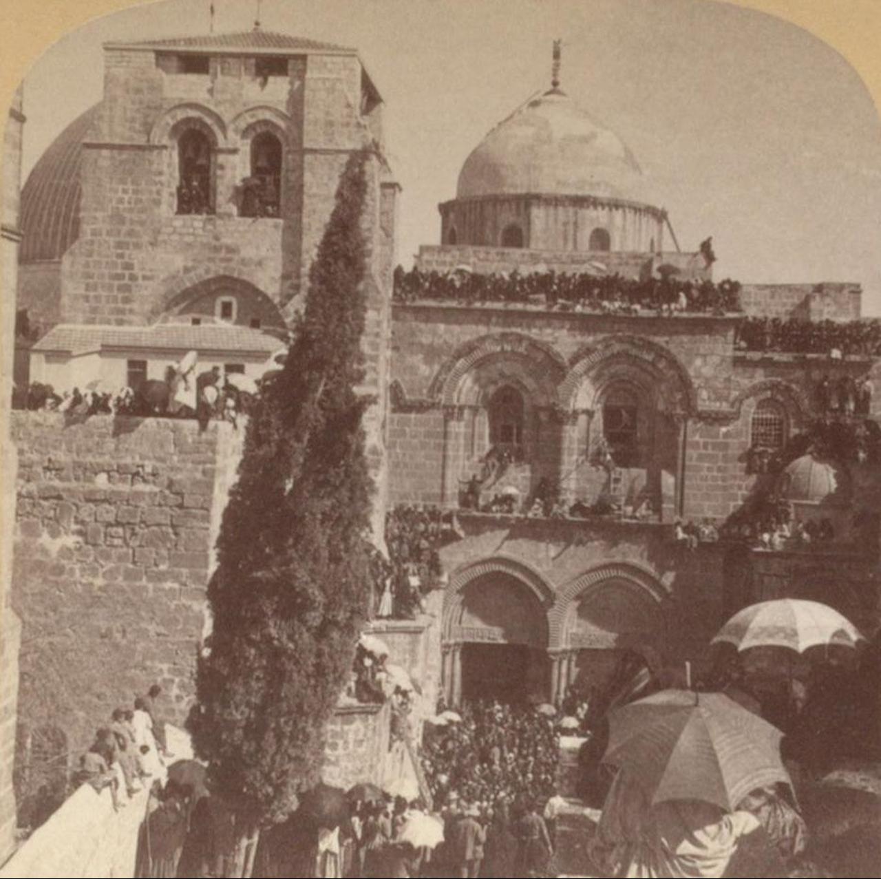 The Church of the Holy Sepulchre, Jerusalem, Palestine, 1899. (Photo via Underwood & Underwood Archive)