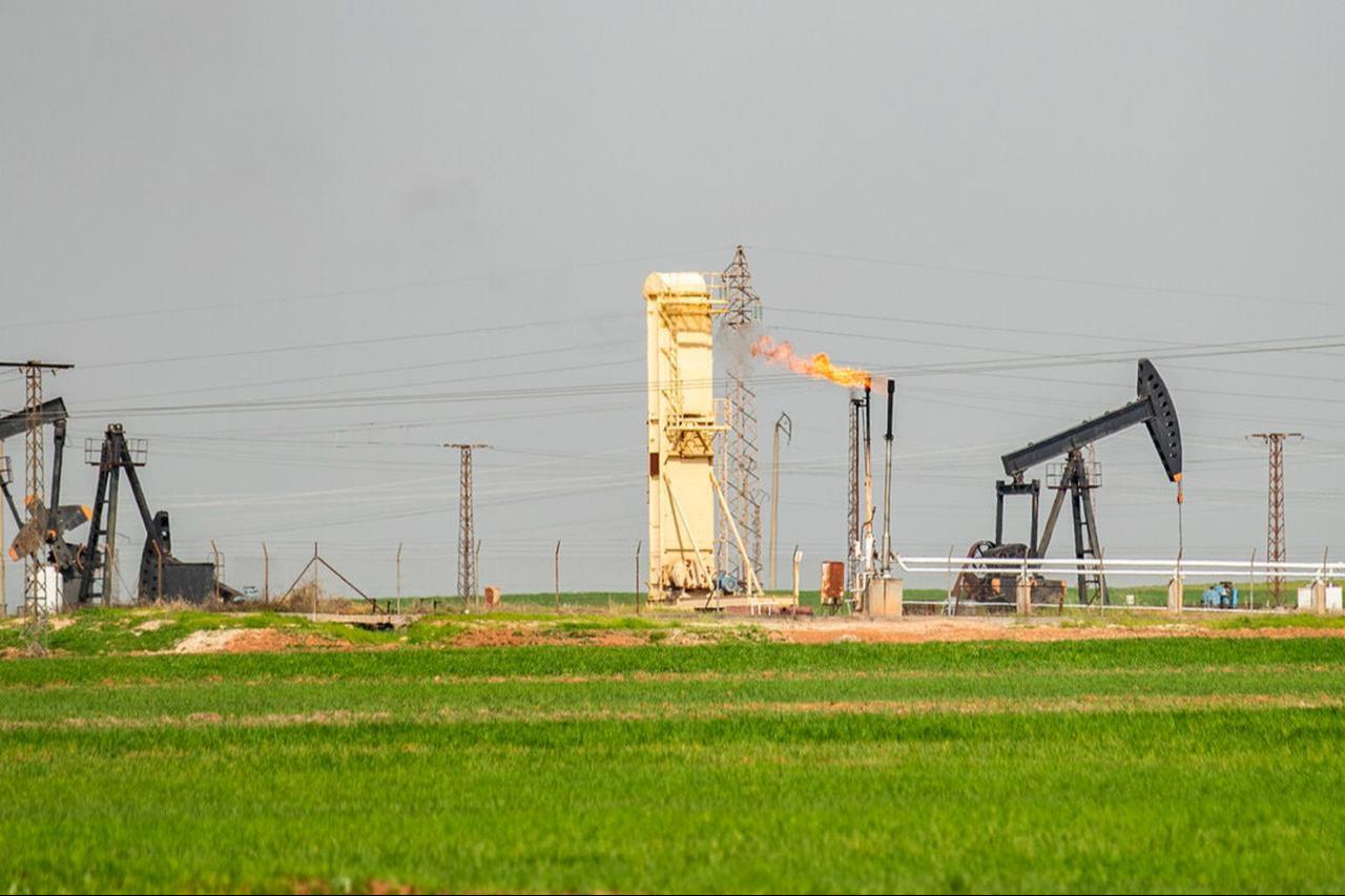 Pump jacks operate in an oil field in Syrias northeastern al-Hasakah province near the Turkish border, on March 11, 2020. (AFP Photo)