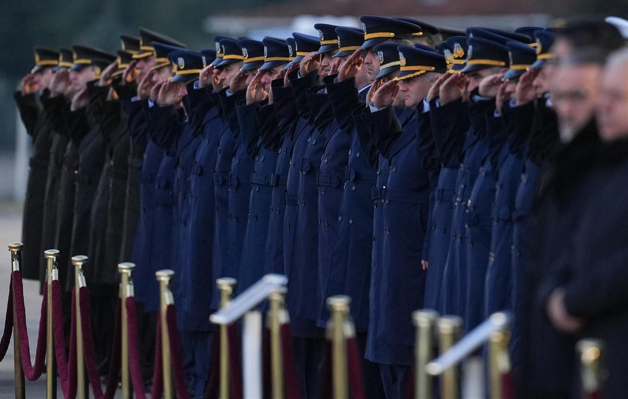 An official ceremony held at Murted Air Base Command for Libyan Chief of General Staff General Mohammed Ali Al-Haddad and others, in Ankara, Türkiye, Dec. 27, 2025. (AA Photo)