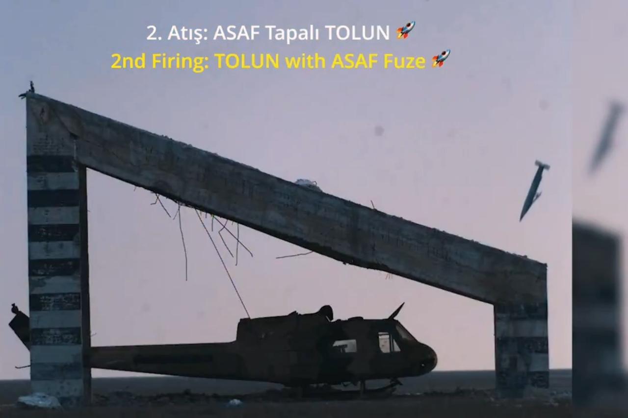 Aselsan's bunker-buster Tolun destroys helicopter under reinforced concrete in a test