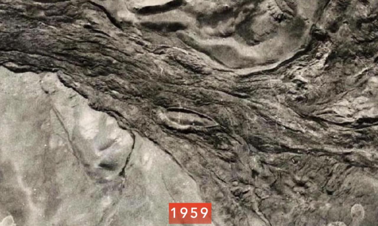 The site in Mount Agri, Türkiye, believed to be Noah’s Ark, was discovered in 1959 by Turkish Army Captain Ilhan Durupinar when he saw the boat-shaped formation in this photo. (Photo via Noah’s Ark Scans)