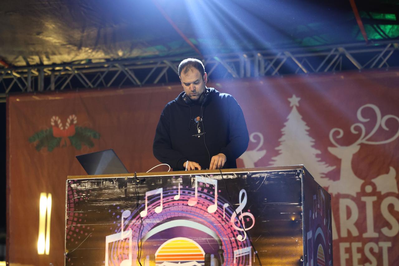DJ Ahmet performs on stage at 19 Mayis Youth Square as the Marmaris New Year Festival kicks off in Marmaris, Mugla, Türkiye, Dec. 2, 2025. (AA Photo)