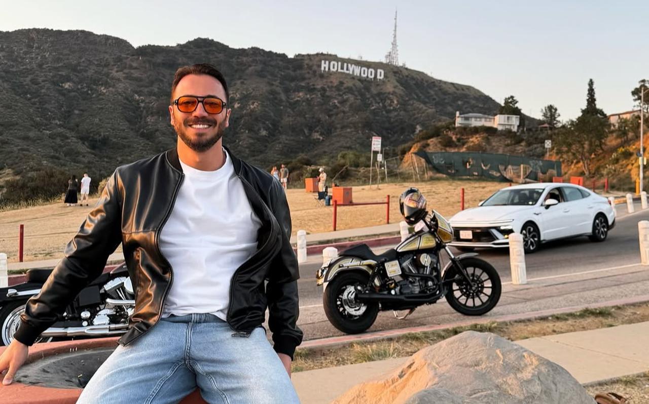The individual who claims to belong to the Ottoman Osmanoglu family poses near the Hollywood Sign in Los Angeles, US, May 19, 2025. (Photo via Instagram/@osmanoglusina)