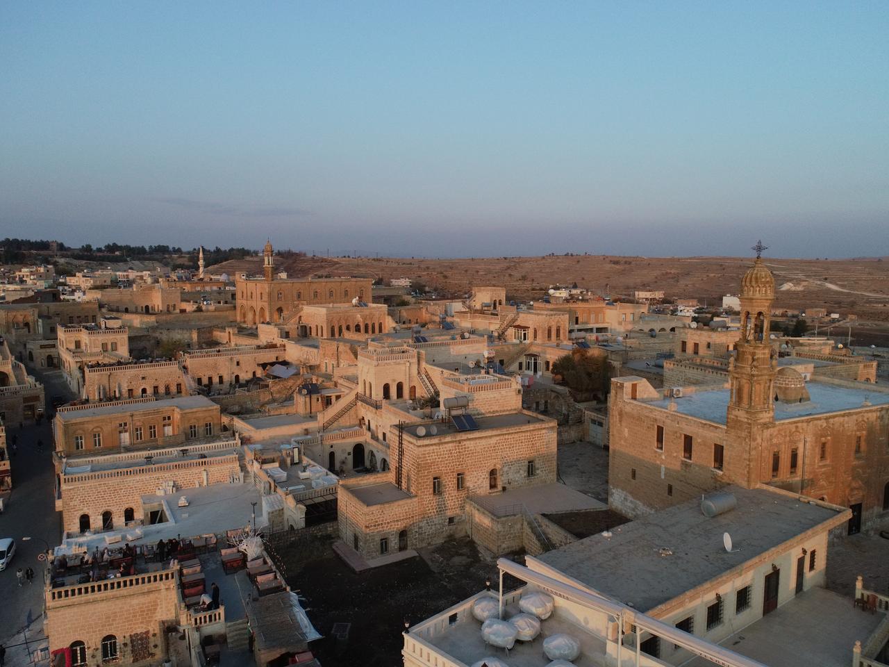 An aerial view shows the historic stone houses and heritage structures of Midyat’s Anıtlı neighborhood, recently included in the UN World Tourism Organization’s “Best Tourism Villages 2025” list, in Mardin, Türkiye, Dec. 3, 2025. (AA Photo)