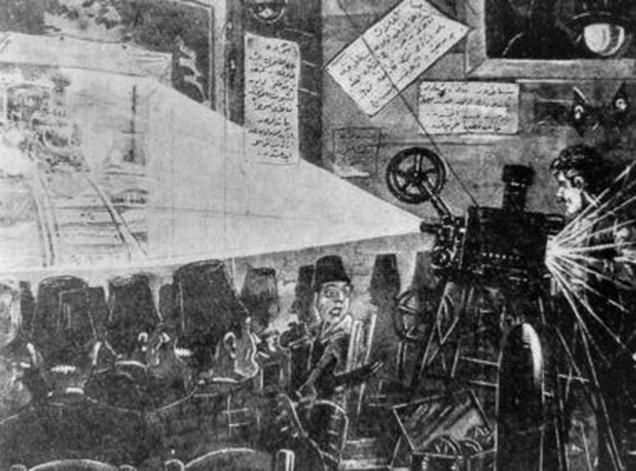 First movie screening at the Sponeck beer hall, Istanbul (illustration).
Source: turkeyswar.com