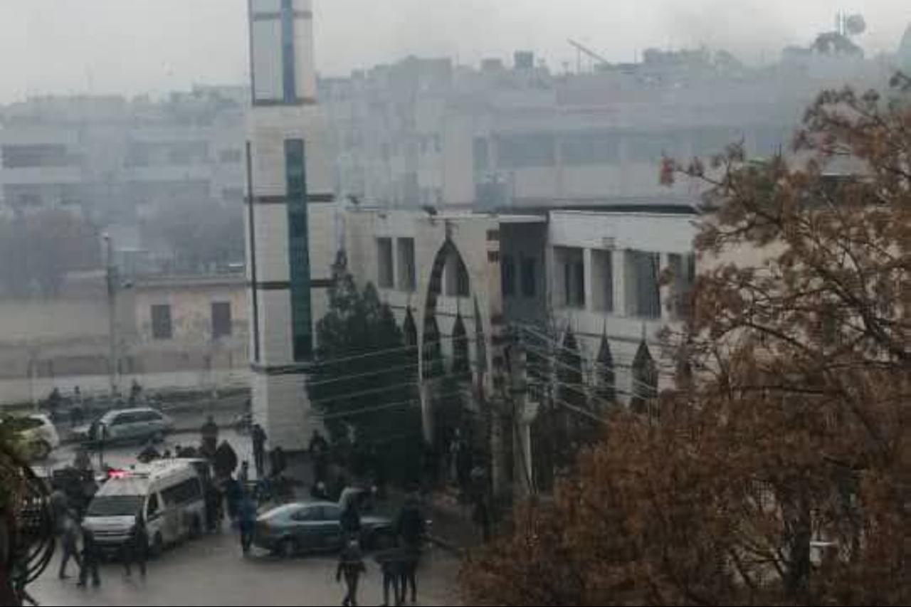 First responders to the Mosque suicide bombing attack in Homs, Syria on Dec. 26, 2025. (Photo via X)