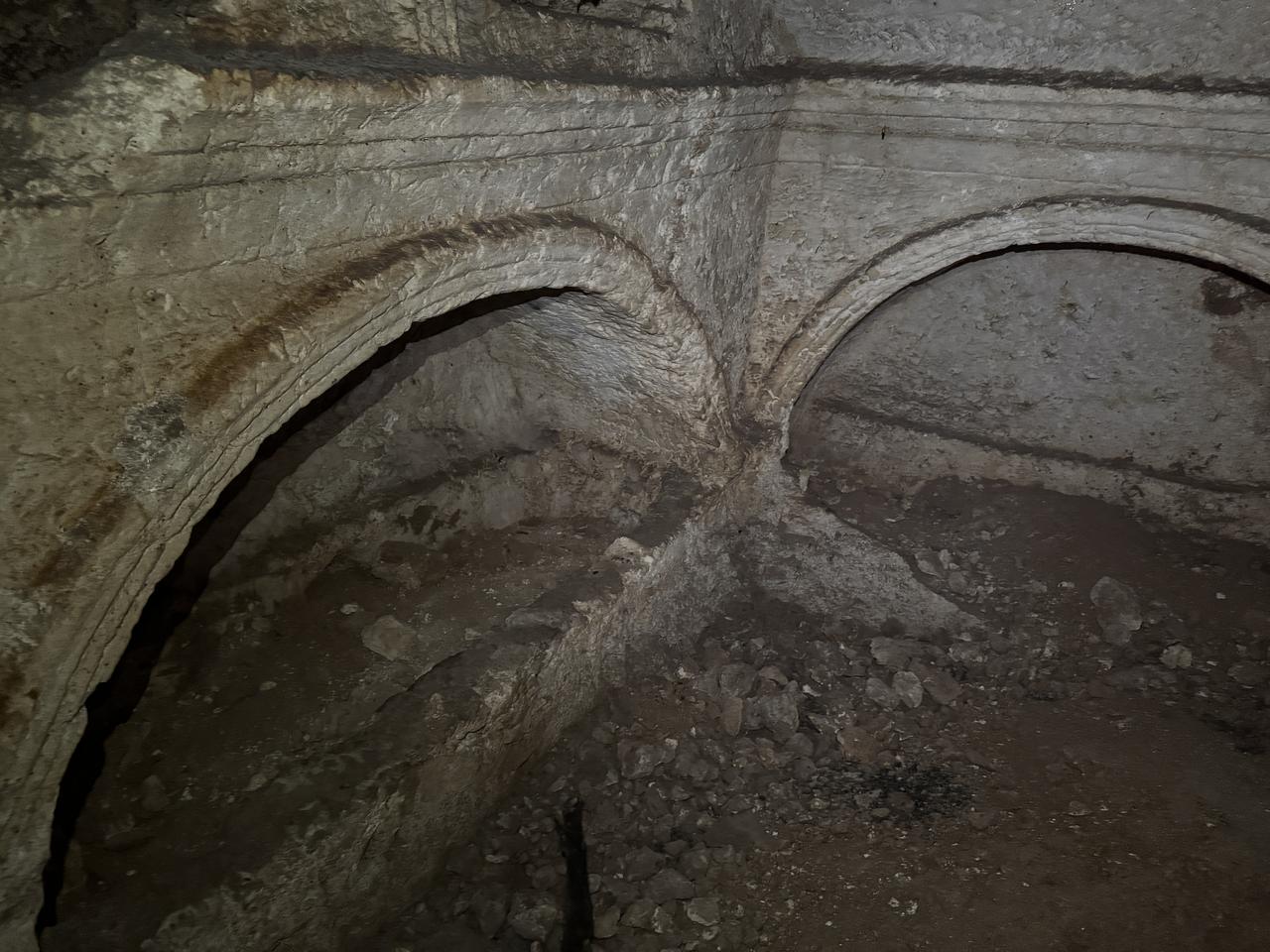 A domed burial chamber believed to be around 1,800 years old was discovered in the rural Besni district of Adiyaman, southeastern Türkiye, Dec. 29, 2025. (AA Photo)