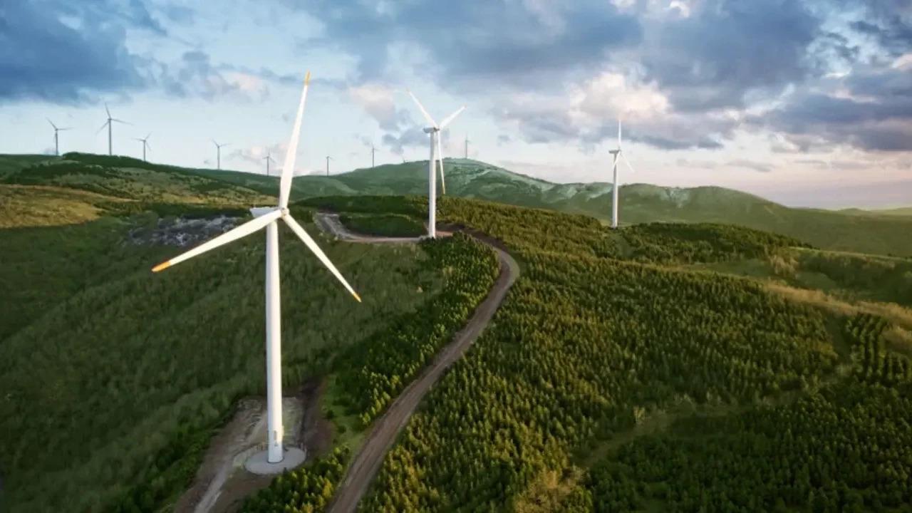 Wind turbines operate atop forested hills at the Gokcedag Wind Farm in Osmaniye, Türkiye. (Photo via zorluenerji.com.tr)