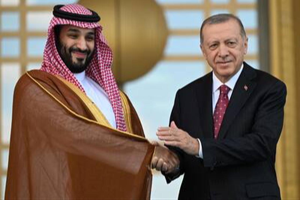 Turkish President Recep Tayyip Erdogan receives Saudi Prince Mohammed Ben Salman in Ankara, June 22, 2022. (AFP Photo)