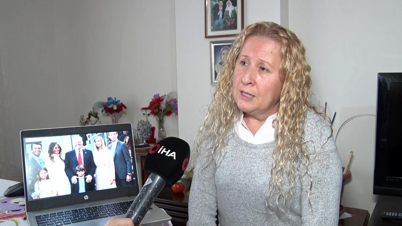 Necla Ozmen speaks to reporters at her residence in Ankara, with family photographs and documents visible in the background. (IHA Photo)