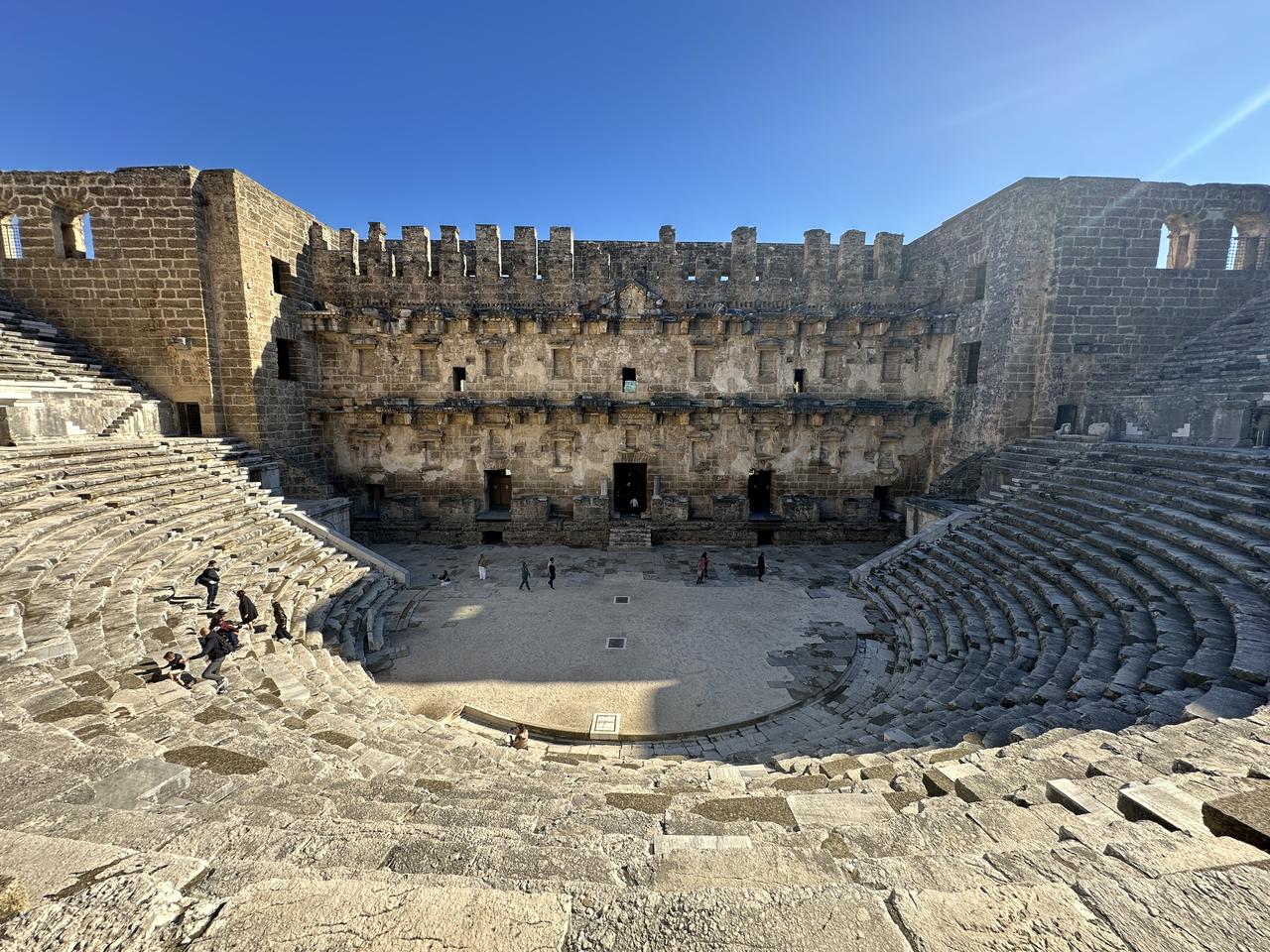 A view of the Aspendos Ancient Theater in Antalya, Türkiye, Dec. 4, 2025. (AA Photo)