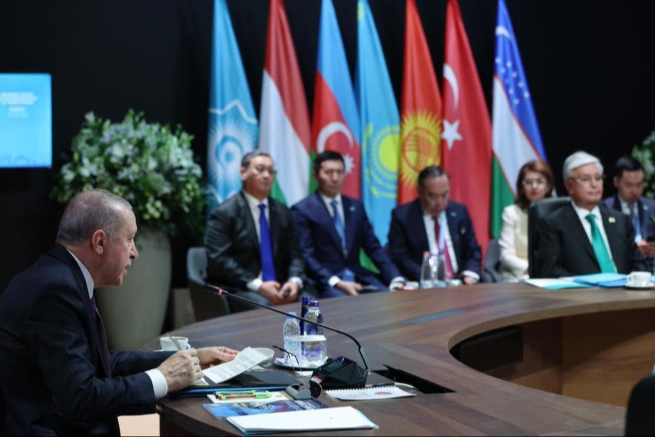 President Recep Tayyip Erdogan attends the Informal Summit of the Heads of State of the Organization of Turkic States in Budapest, Hungary on May 21, 2025. (Turkish Presidency / AA Photo)
