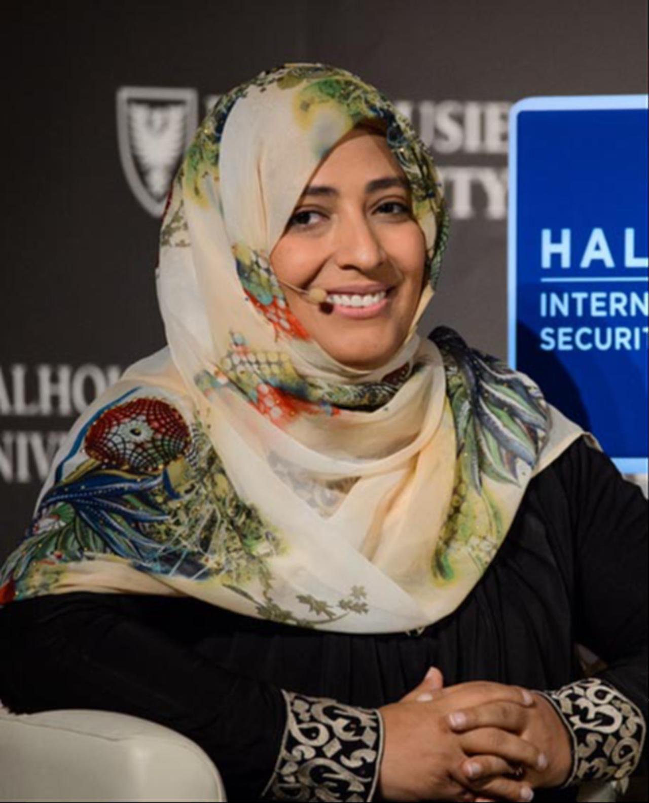 Tawakkol Karman, the channel’s owner and the first Arab woman to win the Nobel Peace Prize, (Photo via Tawakkol Karman website)