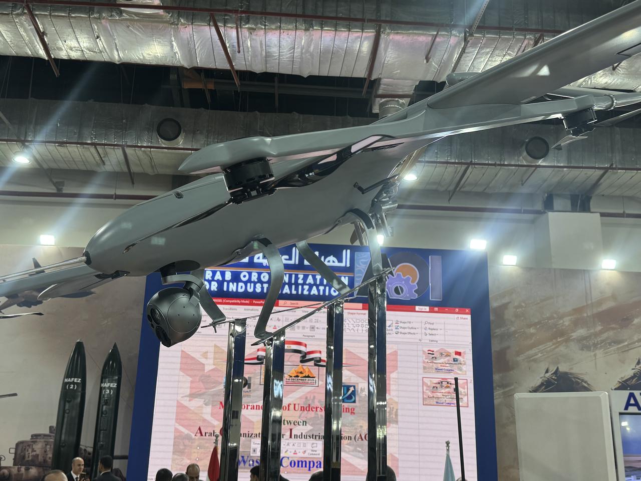 HAMZA-1, the unmanned platform developed through HAVELSAN’s local partnership in Egypt, were showcased for the first time at the EDEX 2025 Egypt Defence Expo in Egypt on Dec. 6, 2025. (AA Photo)