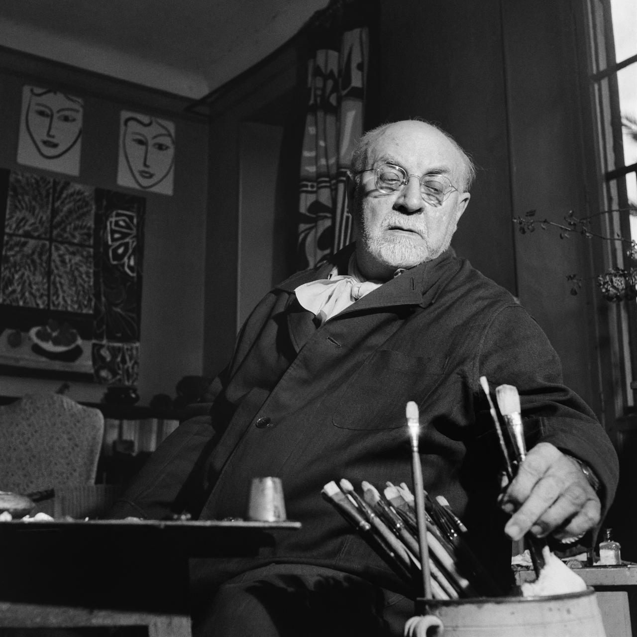 French artist Henri Matisse working in his studio in Vence, France in April 1949. (AFP Photo)